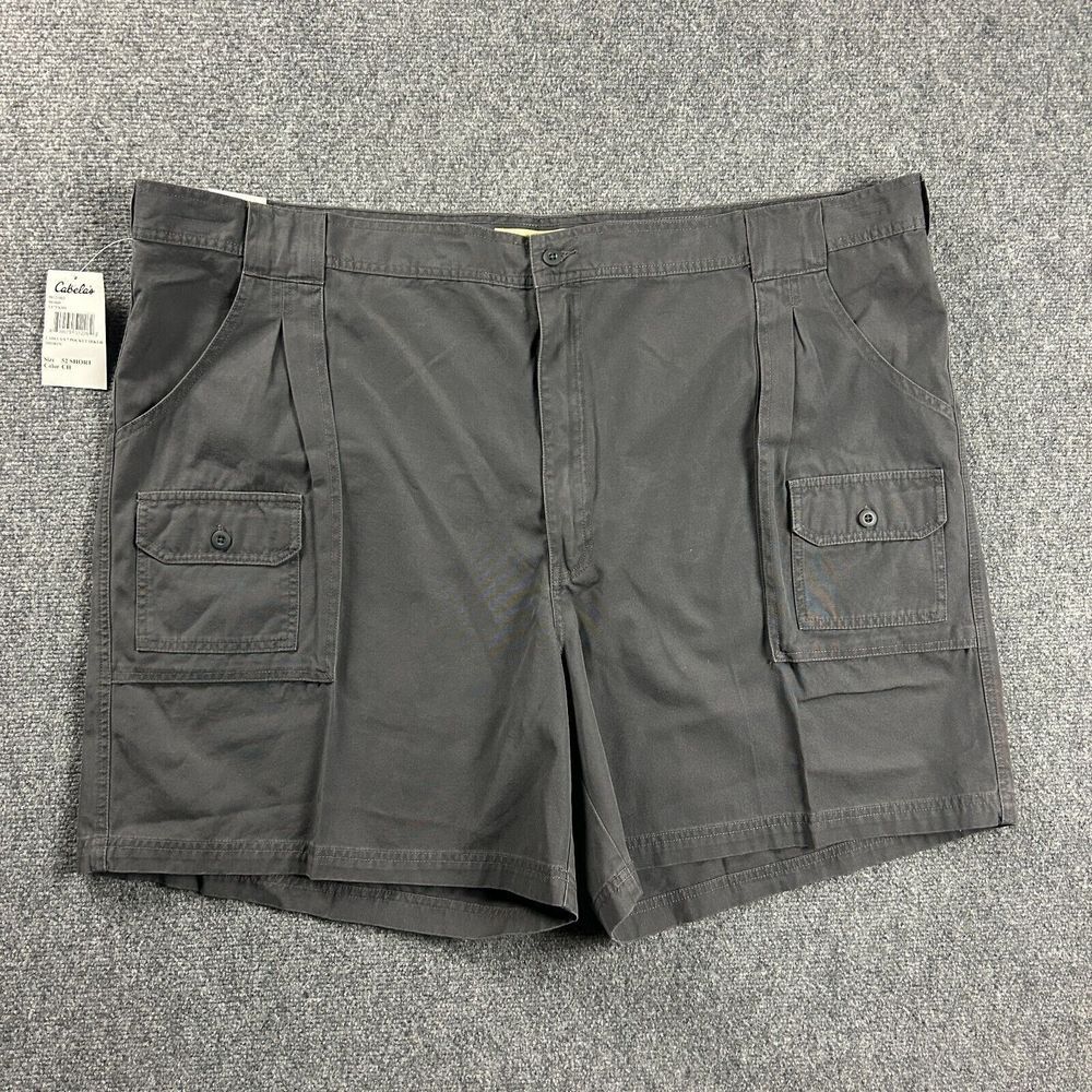 Cabela's Shorts Mens 52 Gray Cargo 7 Pocket Hiker‎ 7" Inseam Cotton Canvas New